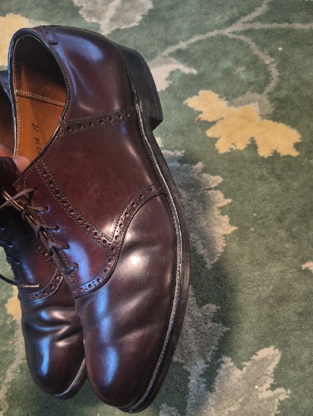 Alden Dark Brown Leather Lace-Up Dress Shoes - Picture 2 of 10